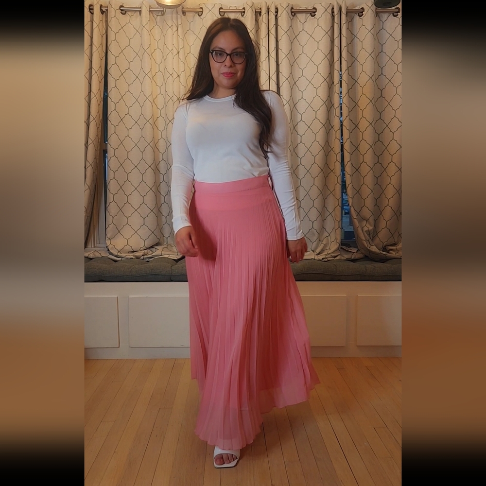 Zara pleated pink skirt